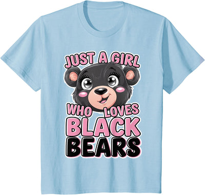 Kids Bear Shirts Girl Loves Black Bears Kids T-Shirt
