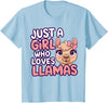 Kids Llama Shirts Girl Llama Kids T-Shirt - Baby Blue