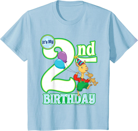 Kids Children's Second Birthday Official Llama Llama Tee Shirt T-Shirt - Baby Blue