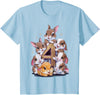 4th Birthday Bunny Rabbit Girl Birthday Age 4 T-Shirt in Baby Blue