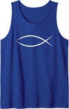 I LOVE JESUS APPAREL ICHTHYS ICHTHUS JESUS FISH CHRISTIAN SYMBOL Tank Top - Royal Blue