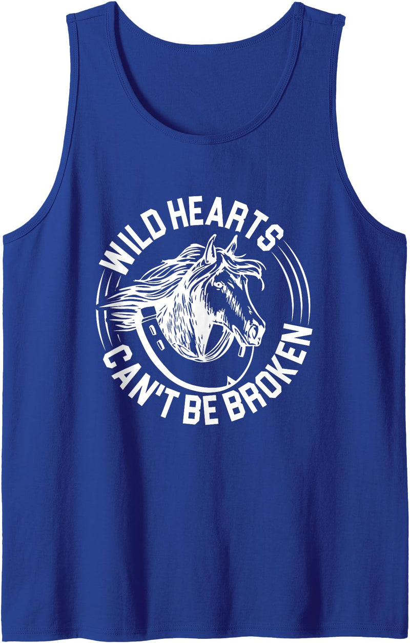 Wild Hearts Cant Be Broken Horses Jumping Horse Riding Tank Top - Royal Blue