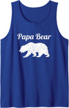 Funny Papa Bear Tee & Gifts For Father Mens Papa Bear Father's Day Gift Dad Distressed Graphic Print Tank Top - Royal Blue