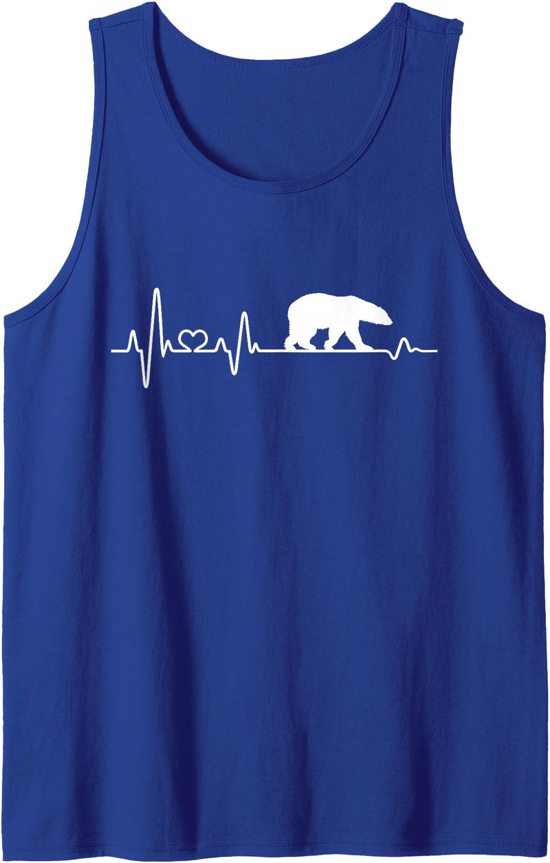 Polar bear bears gifts ECG pulse rate Polar bear heartbeat bear north pole love polar bears Tank Top - Royal Blue