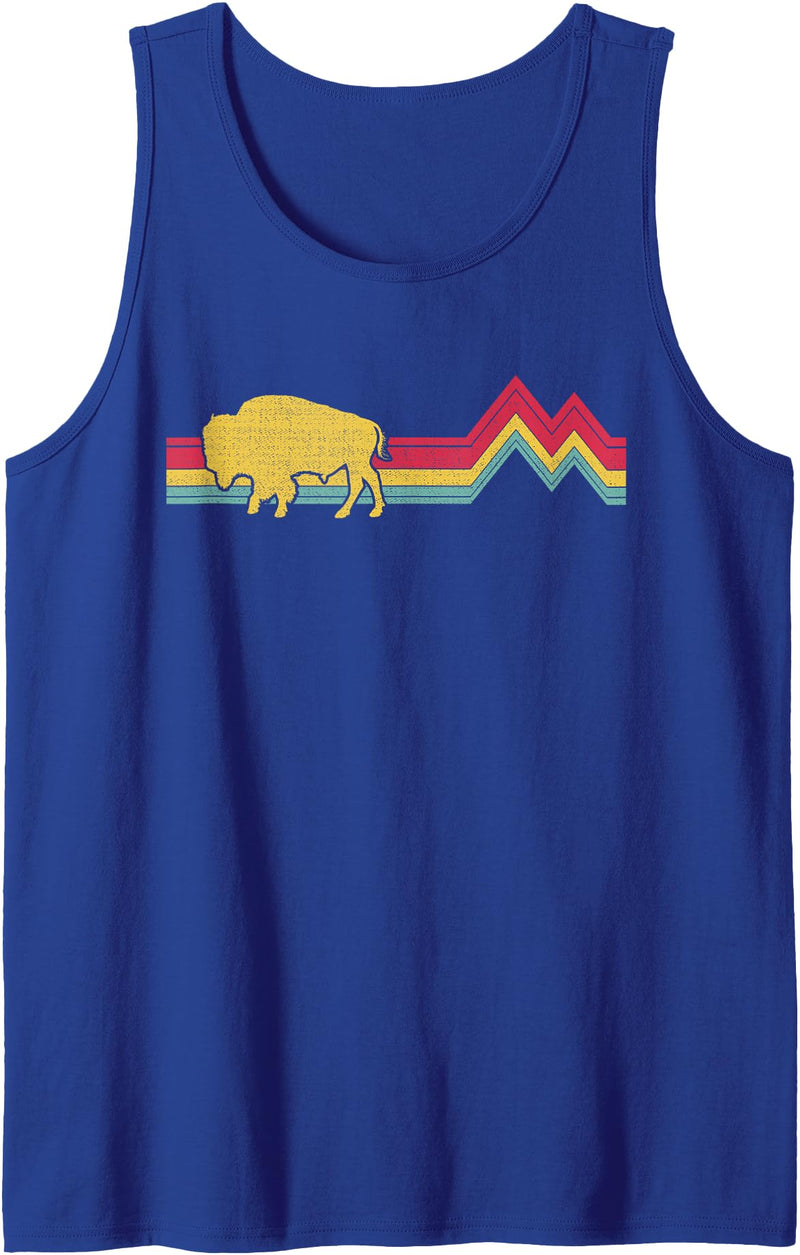 Buffalo Bison Retro Style Vintage Funny Shirt Shop Buffalo Bison Retro Style Vintage Funny 70s 80s Men Women Tank Top -