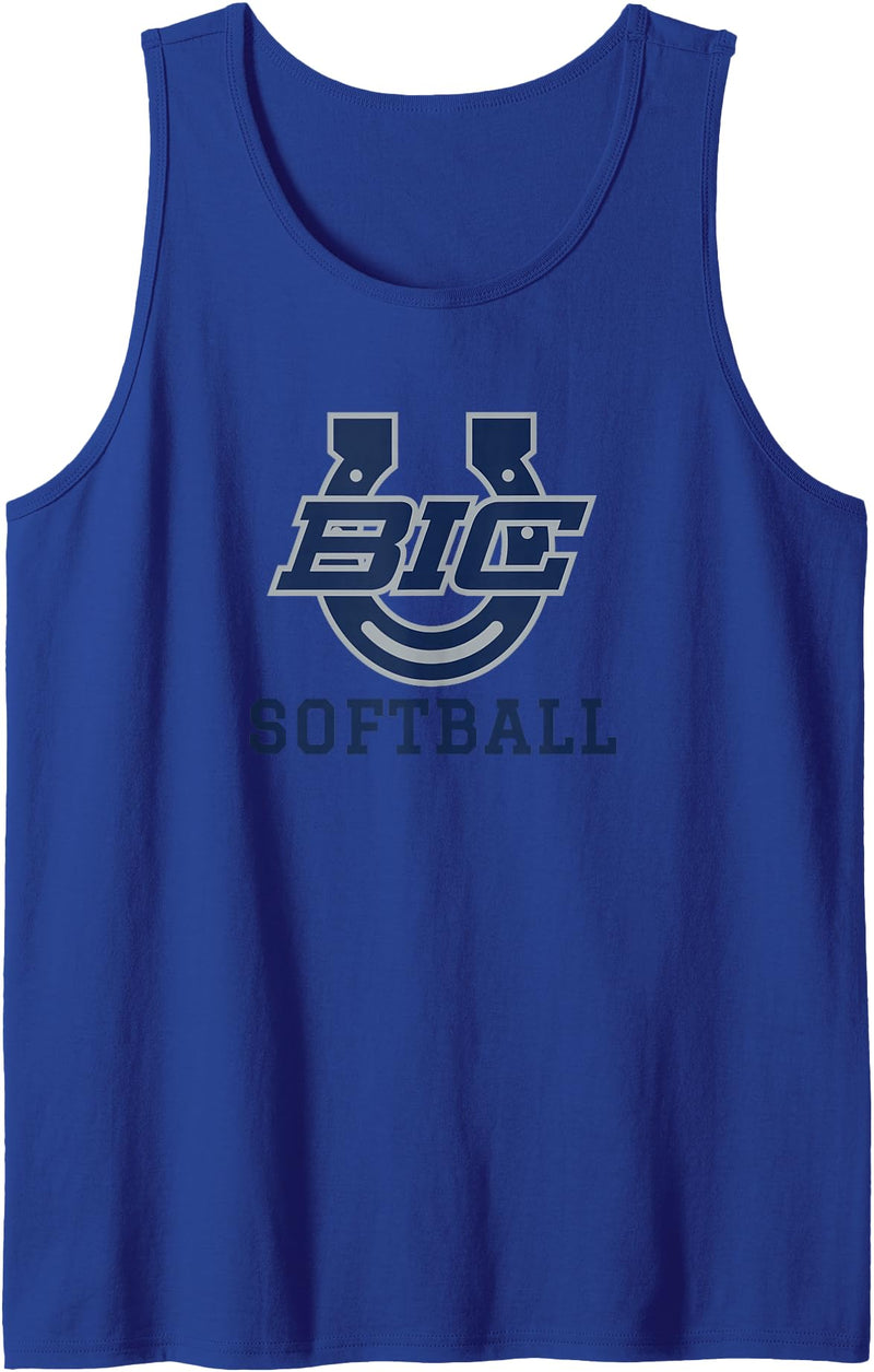 Buffalo Island, Monette, AR 72447 Buffalo Island Central High School Mustangs Softball Tank Top - Royal Blue