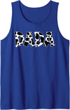 Funny Western Cow Dad Dada Cow Fathers Day Shirts Dada Cow Print Cow Pattern Cow Dad Father's Day Daddy Cow Tank Top - Royal
