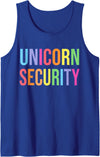 Funny Halloween TShirts Halloween Dad Mom Daughter Adult Costume, Unicorn Security Tank Top - Royal Blue
