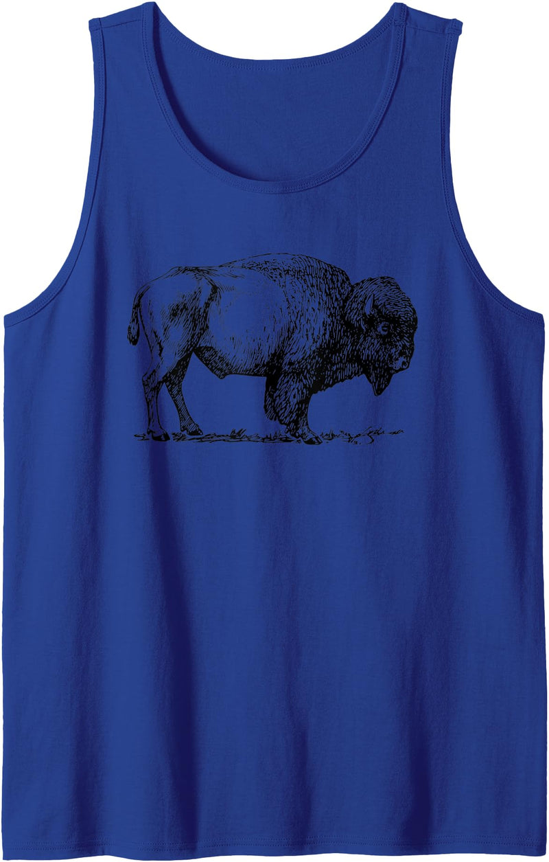 Classic Buffalo Novelty Graphic Tees Unisex Buffalo Shirt American Bison Classic Print Top Tank Top - Royal Blue