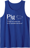 Pork Lover Farm Idea Pig Definition Noun Funny Bacon & Ham Lover Chef Humor Tank Top - Royal Blue