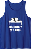 Shitrs & Gifts 50% hungry 50% tired - Cute Panda Bear Animal Tank Top - Royal Blue