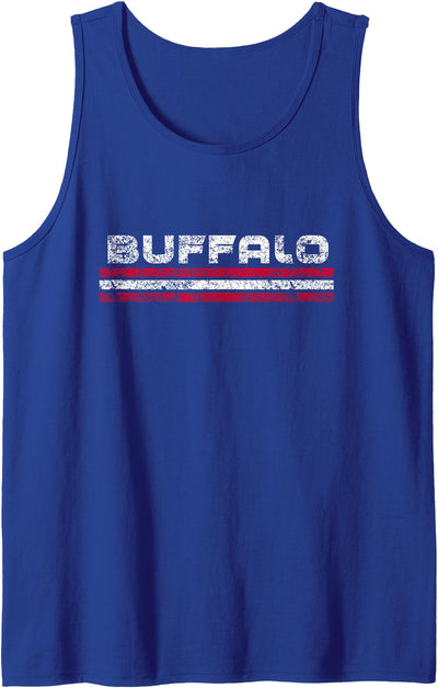 Cow Buffalo New York Retro Vintage Weathered Throwback Tank Top
