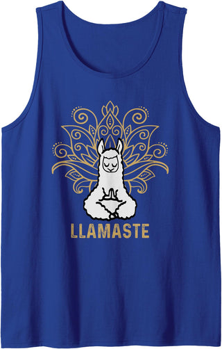 Lama Llamaste Family Summer Sport Yoga Gift Tees Llamaste Yoga Gift For Men Women Kids Lover Llama Yoga Tank Top - Royal Blue