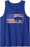 4th of July American Flag USA America- Buffalo Buffalo Bison 4th of July American Flag Vintage Patriotic Tank Top - Royal