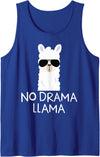 No Drama No Pob-Llama Alpaca Gifts No Drama Llama Alpaca with Sunglasses Llama Lovers Gift Tank Top - Royal Blue