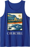 Churchill Travel Art Studio Churchill Manitoba Polar Bear Vintage Retro Design Tank Top - Royal Blue