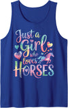 Girl Equestrian Horse Riding Just A Girl Who Loves Horses Tank Top - Royal Blue