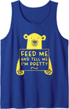 Funny Sayings Cute Hungry Bear Memes Cute Hungry Bear Feed Me Tell Me I’m Pretty Tank Top - Royal Blue