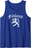 Threadrock Finland Lion Symbol Finnish Pride Tank Top - Royal Blue