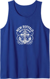 CoastlineCotton - New Buffalo Michigan New Buffalo Michigan Cute Anchor Nautical Boating Tank Top - Royal Blue