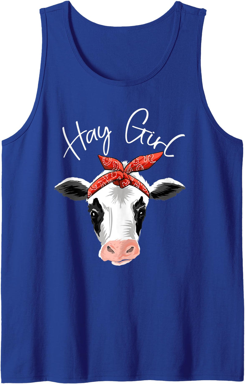 Awesome Domesticated Farming Animal Humor Outfit Hay Girl Farmer Funny Cattle Cow Farm Lovers Gift Women Kids Tank Top -