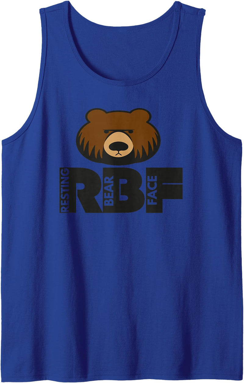 Bearsleeve Mens RBF Resting Bear Face Bear Pride Tank Top - Royal Blue