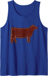 Heifer Cow Animal Stock Show Livestock Breeder Cute Aztec Show Heifer Mama Funny Stock Show Livestock Cow Tank Top - Royal