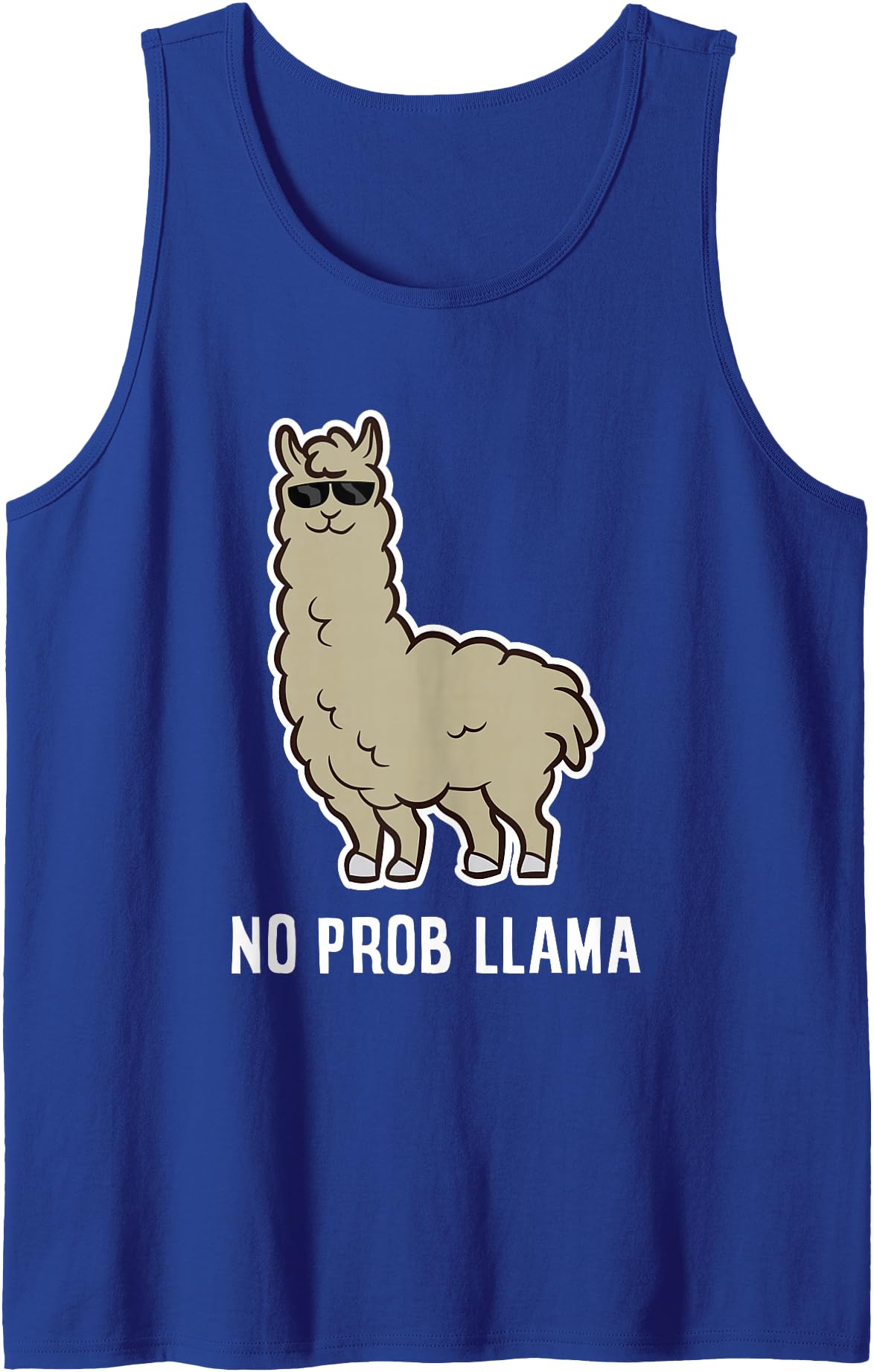 Funny Llamas Gifts Llama Gift No Probllama Llama With Sunglasses Tank Top - Royal Blue