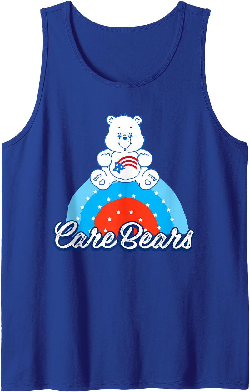 Care Bears 4th of July America Cares Bear Rainbow Tank Top - Royal Blue