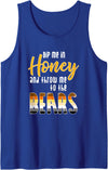 Gay Bear Community Mens Dip me in Honey and Throw me to the Bears - Funny Gay Pride Tank Top - Royal Blue