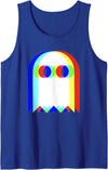 Threadrock Vaporwave Psychedelic Ghost Retro Halloween Techno EDM Tank Top - Royal Blue