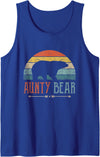 Cute Bear Family Matching Shirts & Gifts Aunty Bear Vintage Retro Aunt Present Auntie Tank Top - Royal Blue