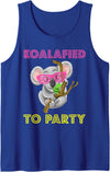 Koala Puns Apparel Koalafied to Party Tee Koala Bear Funny Cute Animal Pun Tank Top - Royal Blue