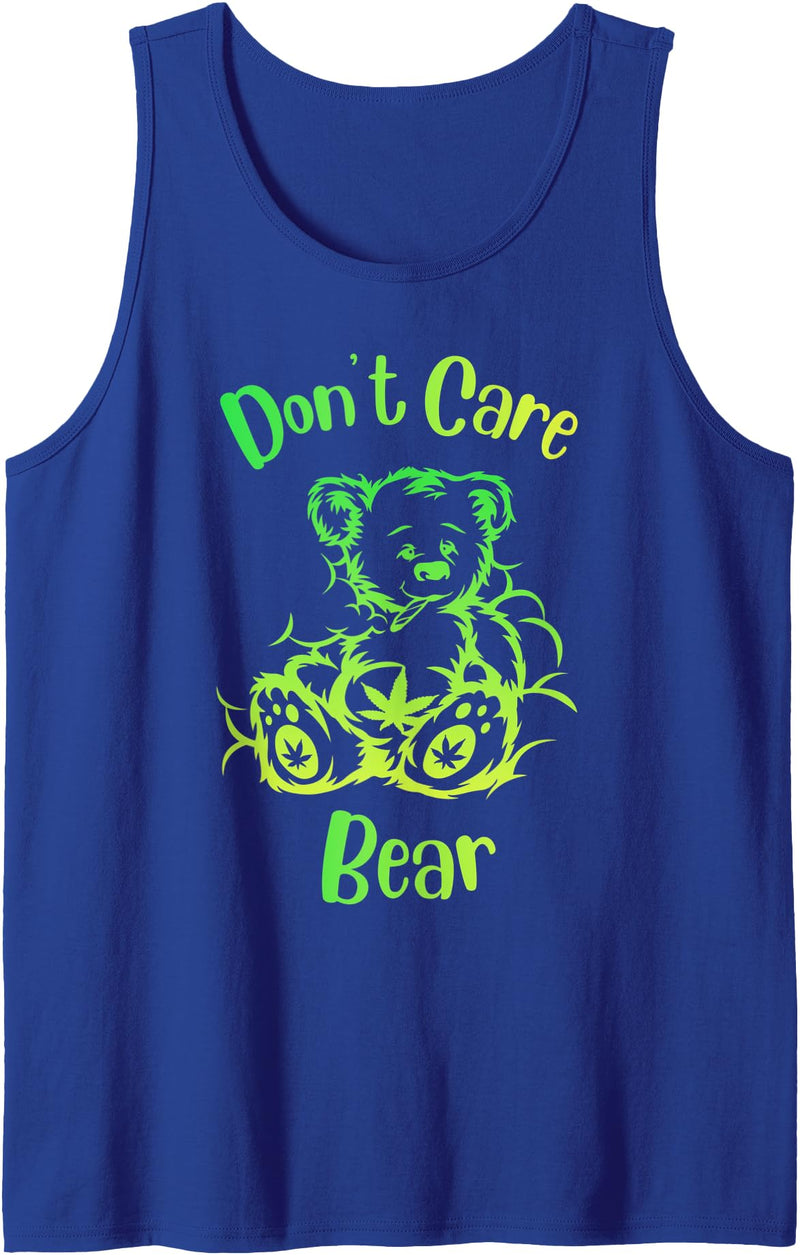 don't care weed bear design don't care weed bear - 420 gifts for stoners - funny weed Tank Top - Royal Blue