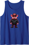 Jay Moe Design I Love Pigs! Fun, Funny, Bold, OINK, Sexy, Gay, Daddy Tank Top - Royal Blue