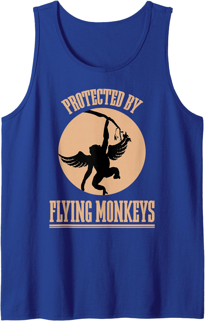 Flying Monkeys and Witch Costume Shirt Shop Protected Wizard of OZ Wicked Witch Get My Flying Monkeys Tank Top - Royal Blue