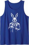 Creepy Goth Rabbit, Horror Bunny, Weirdcore Rabbit Tank Top in Royal Blue