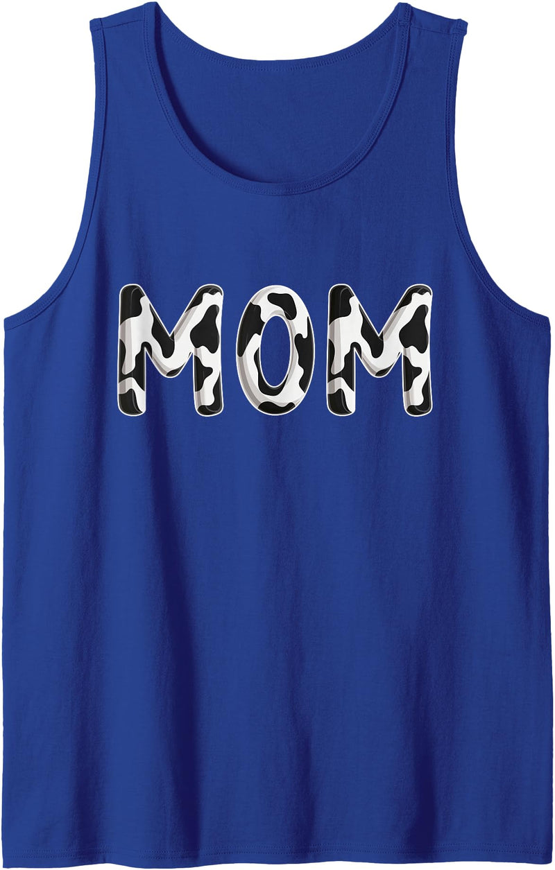 Cow Pattern Print Family Matching Birthday Shirts Cow Mom Birthday Family Matching Mothers Day Boy Girl Farm Tank Top -