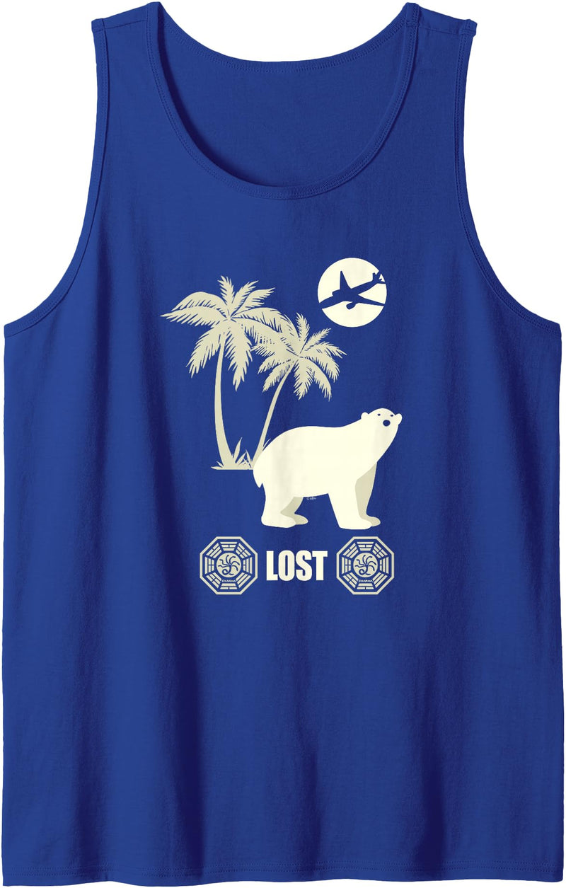 Lost Polar Bear, Island, and Plane Tank Top - Royal Blue