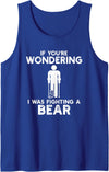 I Was Fighting A Bear Humor Designs Co. Funny Humour I Was Fighting A Bear Tank Top - Royal Blue