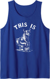 Funny Cow Toilet Tee This is Bullshit, Funny Cow Toilet, Humorous Cow Tank Top - Royal Blue