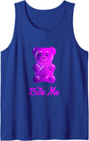 Bahaa's Tee Cool Bite Me Colorful Gummy Bear Candy Illustration Graphic Tank Top - Royal Blue