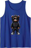 Urban Teddy Bear Graphic Hip Hop Rappers Aesthetic Teddy Bear Cool Bears Hip Hop Streetwear Graphic Colorful Tank Top - Royal Blue