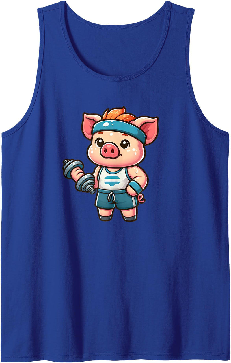 Funny Mini Pig Gifts Mini Pig Workout Pet Funny Weightlifting Tank Top - Royal Blue
