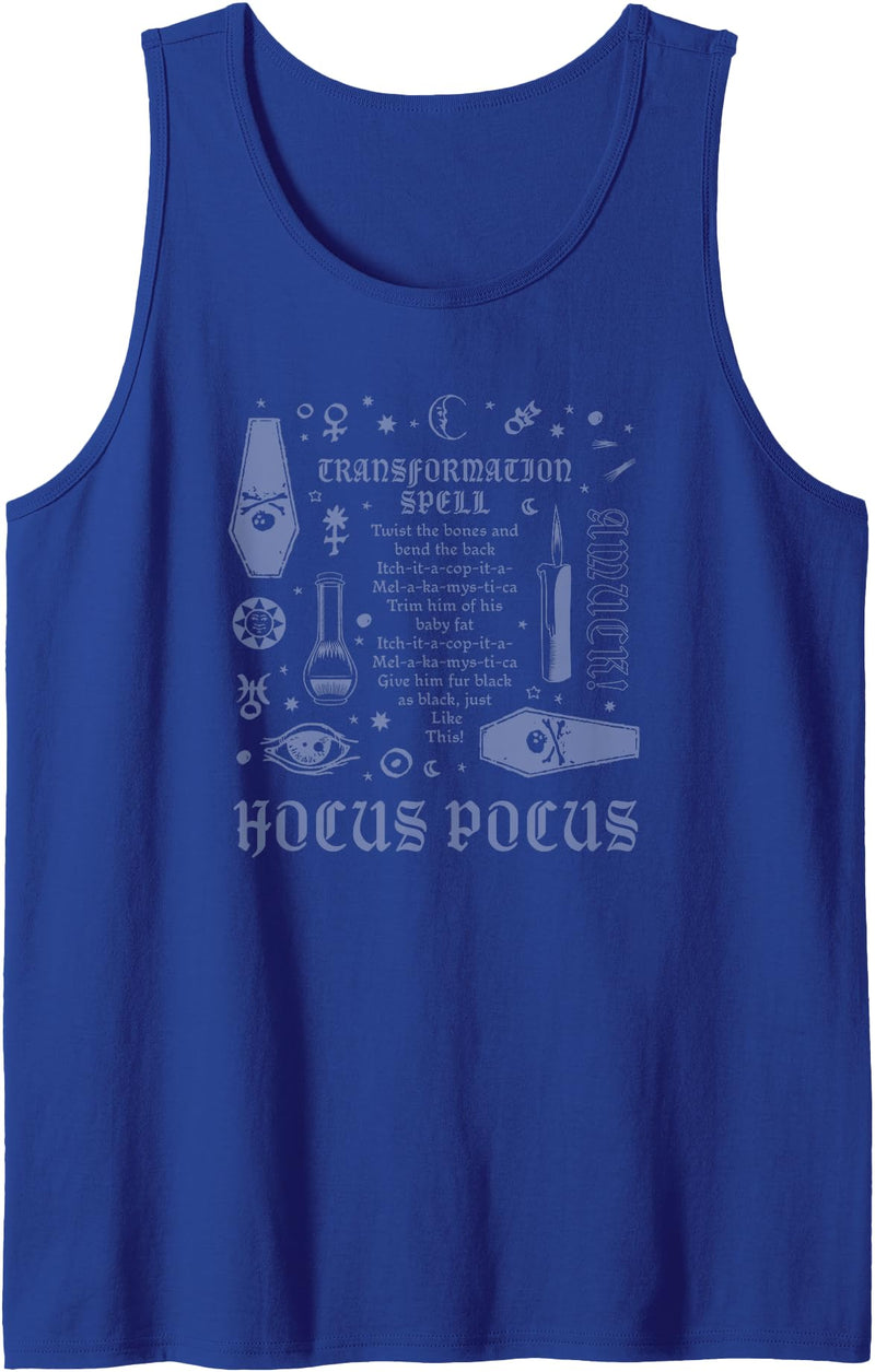 Disney Hocus Pocus Halloween Transformation Spell Recipe Tank Top - Royal Blue