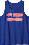 Symbolizes Roasts Hog Meat Sweet Bacon Clothing Sweet Salted Smoke Meaty Pig Flag Artwork Bacon Tank Top - Royal Blue