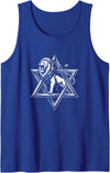 Fashion World Lion of Judah Star of David - Israel Patriotic Shalom Tank Top - Royal Blue