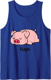 Dibba Designs Nope Pig Not Today Animal Piggy Cute Cool Funny Pig Lovers Tank Top - Royal Blue