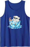 Cool Polar Bear Summer Ice Cube Vibes Chill Polar Bear in Ice Cube Summer Mood Tank Top - Royal Blue
