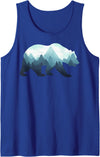 Dramabite Bear Double Exposure Surreal Wildlife Animal Tank Top - Royal Blue